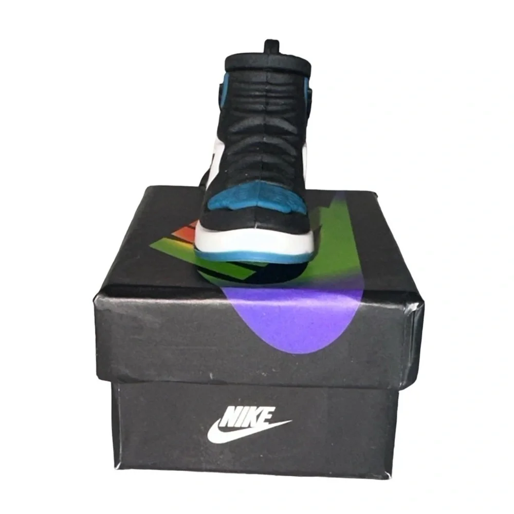 Air Jordan 1 High Top Nike Key Chain/ Bag Charm Teal/White/Black Comes w/box